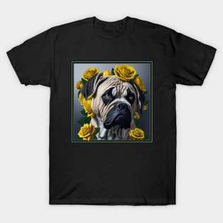 Boston Terrier yellow roses T-Shirt